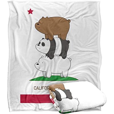 LOGOVISION We Bare Bears California Stack Silky Touch Super Soft Throw Blanket 152 X 127 cm, White LOGOVISION We Bare Bears California Stack Silky Touch Super Soft Throw Blanket 152 X 127 cm, White