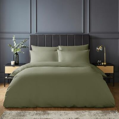 Silentnight Pure Cotton Duvet Set Luxurious Cool Soft Touch 200 Thread Count Button Fastening Breathable 100% Cotton Quilt Cover + Pillowcase Bed Set Machine Washable, Sage Green, Double Silentnight Pure Cotton Duvet Set Luxurious Cool Soft Touch 200 Thread Count Button Fastening Breathable 100% Cotton Quilt Cover + Pillowcase Bed Set Machine Washable, Sage Green, Double