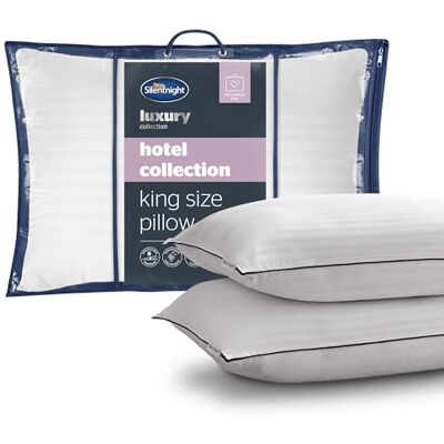 Silentnight Hotel Collection Super King Pillow Covers Half of a Super King Size Bed Luxury Quality Big Large Pillow Soft Touch Cover Filled with the Finest Fibres Soft Support, 90x48cm, 2 Pack Silentnight Hotel Collection Super King Pillow Covers Half of a Super King Size Bed Luxury Quality Big Large Pillow Soft Touch Cover Filled with the Finest Fibres Soft Support, 90x48cm, 2 Pack