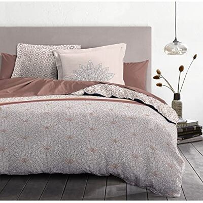 HOME LINGE PASSION 3-Piece Bedding Set 240 x 260 cm 100% Cotton 57 Thread Count, Beige & Terracotta Red, 240x260cm HOME LINGE PASSION 3-Piece Bedding Set 240 x 260 cm 100% Cotton 57 Thread Count, Beige & Terracotta Red, 240x260cm