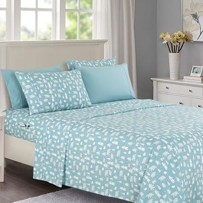 Elegant Comfort Luxury Soft Bed Sheets Holiday Pattern 1500 Premium Hotel Quality Microfiber Softness Wrinkle and Fade Resistant (6-Piece) Bedding Set, King, Blue Polar Bear Elegant Comfort Luxury Soft Bed Sheets Holiday Pattern 1500 Premium Hotel Quality Microfiber Softness Wrinkle and Fade Resistant (6-Piece) Bedding Set, King, Blue Polar Bear