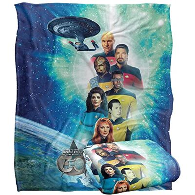 Trevco Star Trek 30 Crew Silky Touch Super Soft Throw Blanket 152 X 127 cm, White Trevco Star Trek 30 Crew Silky Touch Super Soft Throw Blanket 152 X 127 cm, White