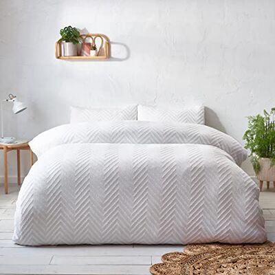 Riva Home White Chevron Tuft Duvet Cover Set - Bedding Set Riva Home White Chevron Tuft Duvet Cover Set - Bedding Set