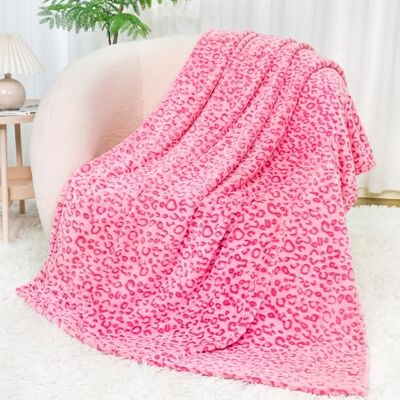 SEEGU Cheetah Fleece Blanket Throw Blanket Cozy Warm Plush Leopard Blanket Pink Lightweight Blankets for Couch, Sofa, Bed, Camping, Travel 50x60 inch (BP-15) SEEGU Cheetah Fleece Blanket Throw Blanket Cozy Warm Plush Leopard Blanket Pink Lightweight Blankets for Couch, Sofa, Bed, Camping, Travel 50x60 inch (BP-15)