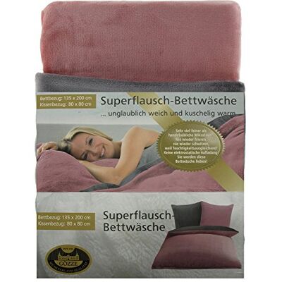 Gözze Reversible Bed Linen Set, Cashmere Feel, Duvet Cover: 135 x 200 cm, Pillowcase: 80 x 80 cm, Microfibre Dusty Pink/Anthracite Gözze Reversible Bed Linen Set, Cashmere Feel, Duvet Cover: 135 x 200 cm, Pillowcase: 80 x 80 cm, Microfibre Dusty Pink/Anthracite