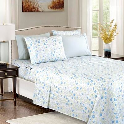Elegant Comfort Softest and Coziest 4-Piece Sheet Set 1500 Premium Hotel Quality Microfiber Deep Pocket, Wrinkle Resistant 4-Piece Floral Bed Sheet Set, Twin XL, Laurel Blue Elegant Comfort Softest and Coziest 4-Piece Sheet Set 1500 Premium Hotel Quality Microfiber Deep Pocket, Wrinkle Resistant 4-Piece Floral Bed Sheet Set, Twin XL, Laurel Blue