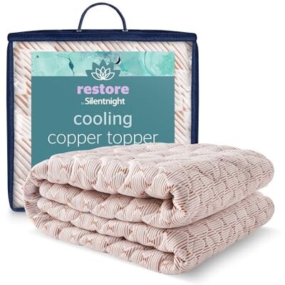 Silentnight Restore Cooling Copper Mattress Topper Temperature Regulating Ideal to Relief Nights Sweats & Hot Flushes Breathable & Antibacterial Fresh Bed Elasticated Straps Super King Silentnight Restore Cooling Copper Mattress Topper Temperature Regulating Ideal to Relief Nights Sweats & Hot Flushes Breathable & Antibacterial Fresh Bed Elasticated Straps Super King