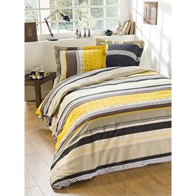 CALITEX Queenie 3-Piece Bedding Set, 240 x 220 cm, 100% Cotton, Mustard, 240_x_220_cm CALITEX Queenie 3-Piece Bedding Set, 240 x 220 cm, 100% Cotton, Mustard, 240_x_220_cm