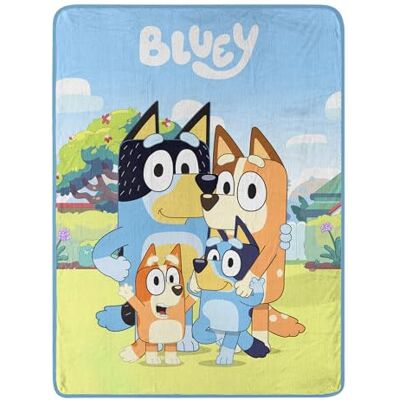 Northwest Bluey Micro Raschel Throw Blanket, 46" x 60", Family Photo Northwest Bluey Micro Raschel Throw Blanket, 46" x 60", Family Photo