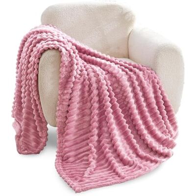GC GAVENO CAVAILIA Fleece Throw Blanket Soft Fluffy Throws For Sofas, Bed, Settee, Couch Extra Warm Large Blanket Throw Easycare, Anti Allergic Double 150x200 Cm Blush Pink GC GAVENO CAVAILIA Fleece Throw Blanket Soft Fluffy Throws For Sofas, Bed, Settee, Couch Extra Warm Large Blanket Throw Easycare, Anti Allergic Double 150x200 Cm Blush Pink