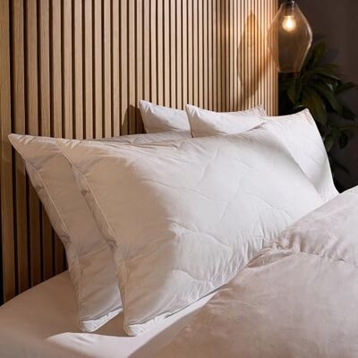 Snuggledown Luxury Cotton Quilted Pillows 4 Pack Hotel Quality UK-Made Bouncy Back & Side Sleeper Pillow for Neck & Shoulder Pain Relief Soft & Comfortable, Non-Allergenic, Washable (48 x 74cm) Snuggledown Luxury Cotton Quilted Pillows 4 Pack Hotel Quality UK-Made Bouncy Back & Side Sleeper Pillow for Neck & Shoulder Pain Relief Soft & Comfortable, Non-Allergenic, Washable (48 x 74cm)