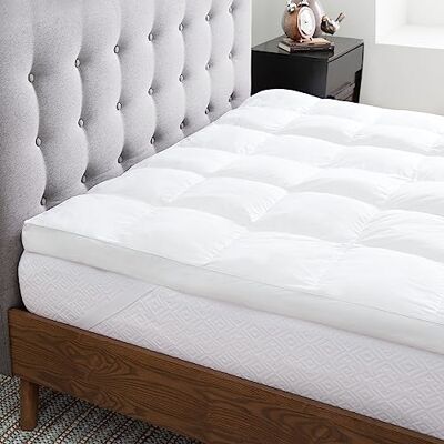 LUCID Ultra Soft 7.5cm Microfiber Mattress Topper Single Bed (90 x 190 cm) – 3 inch thick – Breathable Cotton Percale Cover – Secure Straps – Quilted Mattress Pad, White LUCID Ultra Soft 7.5cm Microfiber Mattress Topper Single Bed (90 x 190 cm) – 3 inch thick – Breathable Cotton Percale Cover – Secure Straps – Quilted Mattress Pad, White