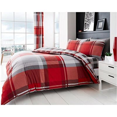 GC GAVENO CAVAILIA Gaveno Cavailia Luxurious WAVERLY CHECK Bed Set with Duvet Cover and Pillow Case, Polyester-Cotton, Red, Double 11159612 GC GAVENO CAVAILIA Gaveno Cavailia Luxurious WAVERLY CHECK Bed Set with Duvet Cover and Pillow Case, Polyester-Cotton, Red, Double 11159612