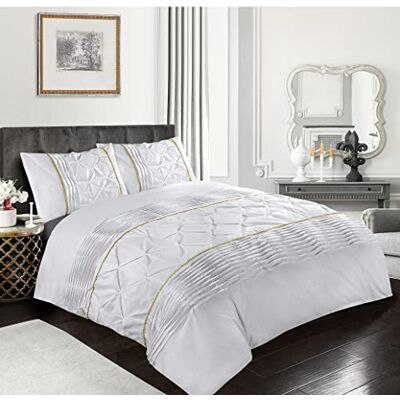 Homespace Direct - Eleanor - White - King - Duvet Cover Set Homespace Direct - Eleanor - White - King - Duvet Cover Set