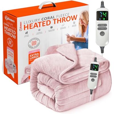 Wärmer - Electric Heated Throw Blanket - Pink - Extra Large - Heated throw blanket Wärmer - Electric Heated Throw Blanket - Pink - Extra Large - Heated throw blanket