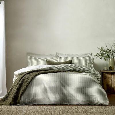 Yard Hebden Melange Stripe Cotton Duvet Cover Bedding Set - Duvet Cover Set Yard Hebden Melange Stripe Cotton Duvet Cover Bedding Set - Duvet Cover Set