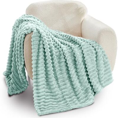 GC GAVENO CAVAILIA Ribbed Blanket Throw Fluffy Fleece Throws For Sofas, Bed, Settee, Couch Comfortable Extra Large Blankets & Throws King Size 200x240 Cm Duck Egg GC GAVENO CAVAILIA Ribbed Blanket Throw Fluffy Fleece Throws For Sofas, Bed, Settee, Couch Comfortable Extra Large Blankets & Throws King Size 200x240 Cm Duck Egg