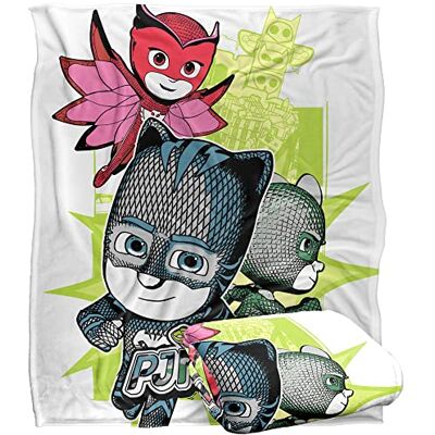 LOGOVISION PJ Masks Comic Group Splash Silky Touch Blanket, 152 x 127 cm, 50" x 60 LOGOVISION PJ Masks Comic Group Splash Silky Touch Blanket, 152 x 127 cm, 50" x 60