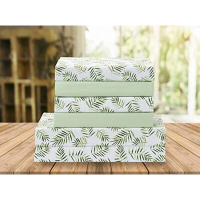 Elegant Comfort Luxury Soft Bed Sheets Palm Leaves Pattern 1500 Premium Hotel Quality Microfiber Softness Wrinkle and Fade Resistant (6-Piece) Bedding Set, Full, Palm Leaves Elegant Comfort Luxury Soft Bed Sheets Palm Leaves Pattern 1500 Premium Hotel Quality Microfiber Softness Wrinkle and Fade Resistant (6-Piece) Bedding Set, Full, Palm Leaves