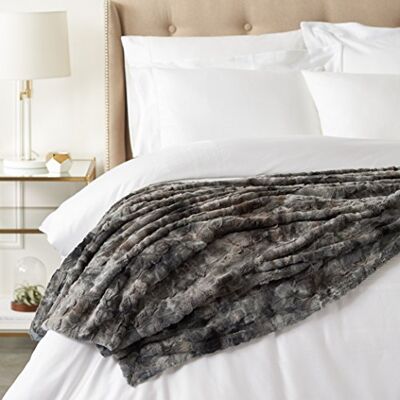 Amazon Basics Deka - Faux Fur Blanket - 150x200 cm - Grey Amazon Basics Deka - Faux Fur Blanket - 150x200 cm - Grey