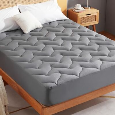 Sonive Single Mattress Topper 90x190 cm, Small Mattress Protector, Grey 30cm Deep Pocket, Breathable Microfiber Mattress Pad Sonive Single Mattress Topper 90x190 cm, Small Mattress Protector, Grey 30cm Deep Pocket, Breathable Microfiber Mattress Pad