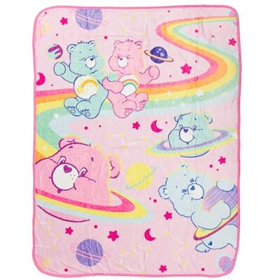 Buffalo Care Bears Rainbow Cosmic Space Featuring Cheer Bear and Wish Bear 45" x 60" Fleece Throw Blanket Buffalo Care Bears Rainbow Cosmic Space Featuring Cheer Bear and Wish Bear 45" x 60" Fleece Throw Blanket