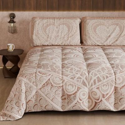 PETTI Artigiani Italiani Winter Quilt, Double Sided Double Duvet Plain and Digital Print, Shabby 04 321, 100% Microfibre, Made in Italy PETTI Artigiani Italiani Winter Quilt, Double Sided Double Duvet Plain and Digital Print, Shabby 04 321, 100% Microfibre, Made in Italy