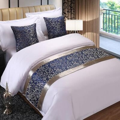 FAWFCJD Bed Runner Bedding Scarf Protection Bed Runners And Matching Cushions Modern Bed Runner For Foot Of Bed, Floral Bed Scarf Bedspreads Bedding Scarves For Bedroom Hotel(Blue,2 Pillowcases(50X50cm)) FAWFCJD Bed Runner Bedding Scarf Protection Bed Runners And Matching Cushions Modern Bed Runner For Foot Of Bed, Floral Bed Scarf Bedspreads Bedding Scarves For Bedroom Hotel(Blue,2 Pillowcases(50X50cm))