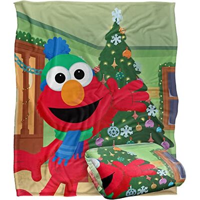 LOGOVISION Sesame Street Furry Friends Forever Elmo Christmas Tree Silky Touch Super Soft Throw Blanket 152 X 127 cm, White LOGOVISION Sesame Street Furry Friends Forever Elmo Christmas Tree Silky Touch Super Soft Throw Blanket 152 X 127 cm, White