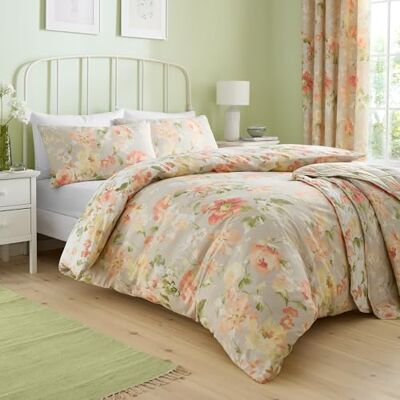 Dreams & Drapes Florette Watercolour Floral Duvet Cover Bedding Set - Bedding Set Dreams & Drapes Florette Watercolour Floral Duvet Cover Bedding Set - Bedding Set