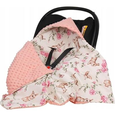 BABY MAM BABYMAM Baby Car Seat Hooded Blanket Double-sided Snuggle Swaddle Wrap (Apricot/Secret Garden) BABY MAM BABYMAM Baby Car Seat Hooded Blanket Double-sided Snuggle Swaddle Wrap (Apricot/Secret Garden)