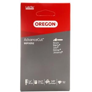 Oregon AdvanceCut Chainsaw Chain for 14-Inch (35cm) Bar -52 Drive Links – fits Bosch, Karcher, Husqvarna, Makita and more (90PX052E) Oregon AdvanceCut Chainsaw Chain for 14-Inch (35cm) Bar -52 Drive Links – fits Bosch, Karcher, Husqvarna, Makita and more (90PX052E)