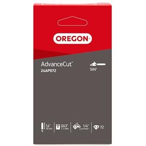 Oregon Chainsaw Chain Fits Stihl, Mini Chainsaw Chain for 14-Inch (35cm) Guide Bar, 1/4" Low Profile Pitch, 72 Drive Links, 1.1mm Gauge, Low-Kickback, Semi Chisel Cutters, Fits Stihl Models (24AP) Oregon Chainsaw Chain Fits Stihl, Mini Chainsaw Chain for 14-Inch (35cm) Guide Bar, 1/4" Low Profile Pitch, 72 Drive Links, 1.1mm Gauge, Low-Kickback, Semi Chisel Cutters, Fits Stihl Models (24AP)