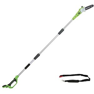 Greenworks G24PS20 Cordless long reach Pole Saw (Great for Pruning and Trimming Branches), 8 Inch (20cm) Bar Length, 6.7m/s Chain Speed, light weight, 2.6m Pole Reach WITHOUT 24V Battery & Charger Greenworks G24PS20 Cordless long reach Pole Saw (Great for Pruning and Trimming Branches), 8 Inch (20cm) Bar Length, 6.7m/s Chain Speed, light weight, 2.6m Pole Reach WITHOUT 24V Battery & Charger