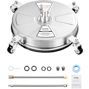 VEVOR 15" Pressure Washer Surface Cleaner, Stainless Steel Pressure Washer Attachments with 4 Wheels, 4000 Max PSI, 1/4 Quick Connector, 2 Spray Nozzles, 2 Extended Wands for Concrete, Patio, Deck VEVOR 15" Pressure Washer Surface Cleaner, Stainless Steel Pressure Washer Attachments with 4 Wheels, 4000 Max PSI, 1/4 Quick Connector, 2 Spray Nozzles, 2 Extended Wands for Concrete, Patio, Deck