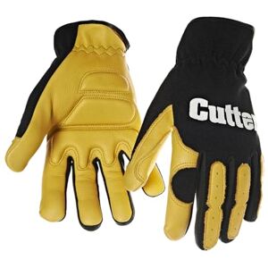 Cutter Strimmer & Trimmer Reduced Vibrations Safety Work Gloves, Deerskin Leather Enhanced Durability Safety Gloves, Forestry Gloves, Mens Womens Tough Gardening Gloves, Black Size Small Cutter Strimmer & Trimmer Reduced Vibrations Safety Work Gloves, Deerskin Leather Enhanced Durability Safety Gloves, Forestry Gloves, Mens Womens Tough Gardening Gloves, Black Size Small