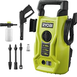 RYOBI RY110PWA 1400W 110bar Pressure Washer, Hyper Green,5133005366 RYOBI RY110PWA 1400W 110bar Pressure Washer, Hyper Green,5133005366