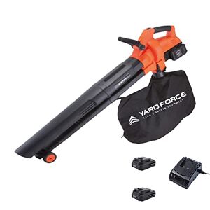 Yard Force 40V Cordless 3-in-1 Blower Vacuum & Mulcher with 230km/h Air Speed, Lithium Ion Battery and Charger LB C20,Black/Orange Yard Force 40V Cordless 3-in-1 Blower Vacuum & Mulcher with 230km/h Air Speed, Lithium Ion Battery and Charger LB C20,Black/Orange
