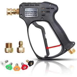 EDOU High Pressure Power Washer Short Gun Kit Heavy Duty Brass and Stainless Steel 5 Spray Nozzles, 3/8 Inch Quick Connector, 1/4 Inch Quick-Connect M22-15 Hose Connector 5000 PSI Max Pressure EDOU High Pressure Power Washer Short Gun Kit Heavy Duty Brass and Stainless Steel 5 Spray Nozzles, 3/8 Inch Quick Connector, 1/4 Inch Quick-Connect M22-15 Hose Connector 5000 PSI Max Pressure