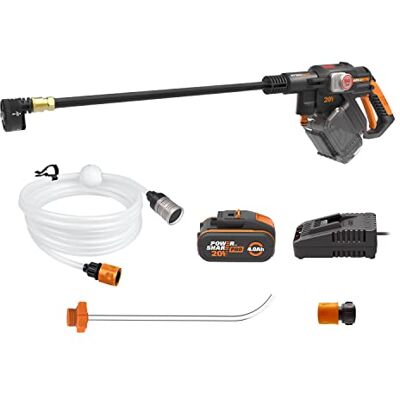 WORX Nitro HydroShot WG633E 20V High-Flow Cordless Portable Pressure Cleaner Power Washer with Brushless Motor Up to 56 Bar Pressure, IPX7 Waterproof Battery, Charger, Multi-Spray Nozzle & Accessories WORX Nitro HydroShot WG633E 20V High-Flow Cordless Portable Pressure Cleaner Power Washer with Brushless Motor Up to 56 Bar Pressure, IPX7 Waterproof Battery, Charger, Multi-Spray Nozzle & Accessories