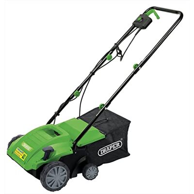 Draper 1500W Electric 2-in-1 Lawn Aerator/ Scarifier 230V 30L Grass Collection Bag Gardening Lawn Roller 320mm Working Width 16 Robust Blades 97921 Draper 1500W Electric 2-in-1 Lawn Aerator/ Scarifier 230V 30L Grass Collection Bag Gardening Lawn Roller 320mm Working Width 16 Robust Blades 97921