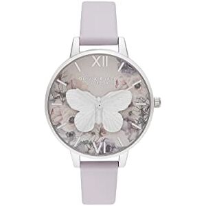Olivia Burton Analogue Quartz Watch for Women Watercolour Florals Collection with Purple Leather Strap OB16PP58 Olivia Burton Analogue Quartz Watch for Women Watercolour Florals Collection with Purple Leather Strap OB16PP58
