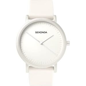 Sekonda in Colour Ladies 34mm Quartz Watch in White with Analogue Display, and White Silicone Strap 40390 Sekonda in Colour Ladies 34mm Quartz Watch in White with Analogue Display, and White Silicone Strap 40390