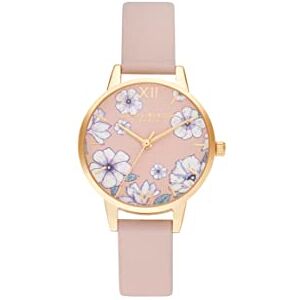 Olivia Burton Analogue Quartz Watch for Women Groovy Blooms Collection with Pink Vegan Leather Strap OB16AN04 Olivia Burton Analogue Quartz Watch for Women Groovy Blooms Collection with Pink Vegan Leather Strap OB16AN04