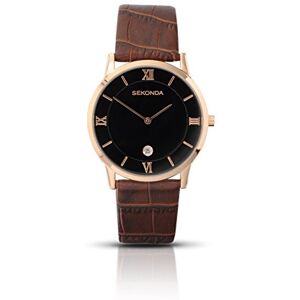 Sekonda Men's Quartz Watch with Black Dial Analogue Display and Brown Leather Strap 3207.27 Sekonda Men's Quartz Watch with Black Dial Analogue Display and Brown Leather Strap 3207.27