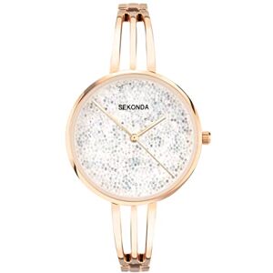 Sekonda Stardust Ladies 36mm Quartz Watch in Silver with Analogue Display, and Rose Gold Alloy Strap 40592 Sekonda Stardust Ladies 36mm Quartz Watch in Silver with Analogue Display, and Rose Gold Alloy Strap 40592
