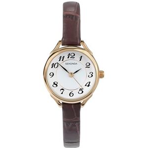 Sekonda Women's Quartz Watch with White Dial Analogue Display and Brown Leather Strap 4701.27 Sekonda Women's Quartz Watch with White Dial Analogue Display and Brown Leather Strap 4701.27
