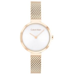 Calvin Klein Analogue Quartz Watch for Women Minimalistic T BAR 28MM MESH Collection with Carnation Gold Colored Stainless Steel Mesh Bracelet 25200083 Calvin Klein Analogue Quartz Watch for Women Minimalistic T BAR 28MM MESH Collection with Carnation Gold Colored Stainless Steel Mesh Bracelet 25200083