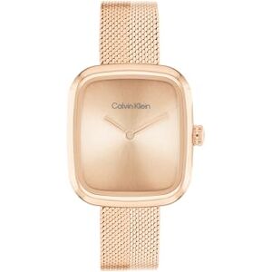 Calvin Klein Two Hand Quartz Movement Watch for Women CK Adore Collection with Carnation Gold Colored Stainless Steel Mesh Bracelet 25100101 Calvin Klein Two Hand Quartz Movement Watch for Women CK Adore Collection with Carnation Gold Colored Stainless Steel Mesh Bracelet 25100101