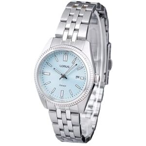 Lorus Women's Analogue Quartz Watch with Stainless Steel Strap, Silver/Blue, Silver/Blue, Bracelet Lorus Women's Analogue Quartz Watch with Stainless Steel Strap, Silver/Blue, Silver/Blue, Bracelet